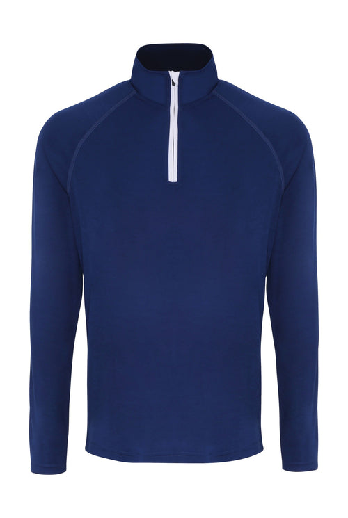 Performance Quarter Zip in Navy/White