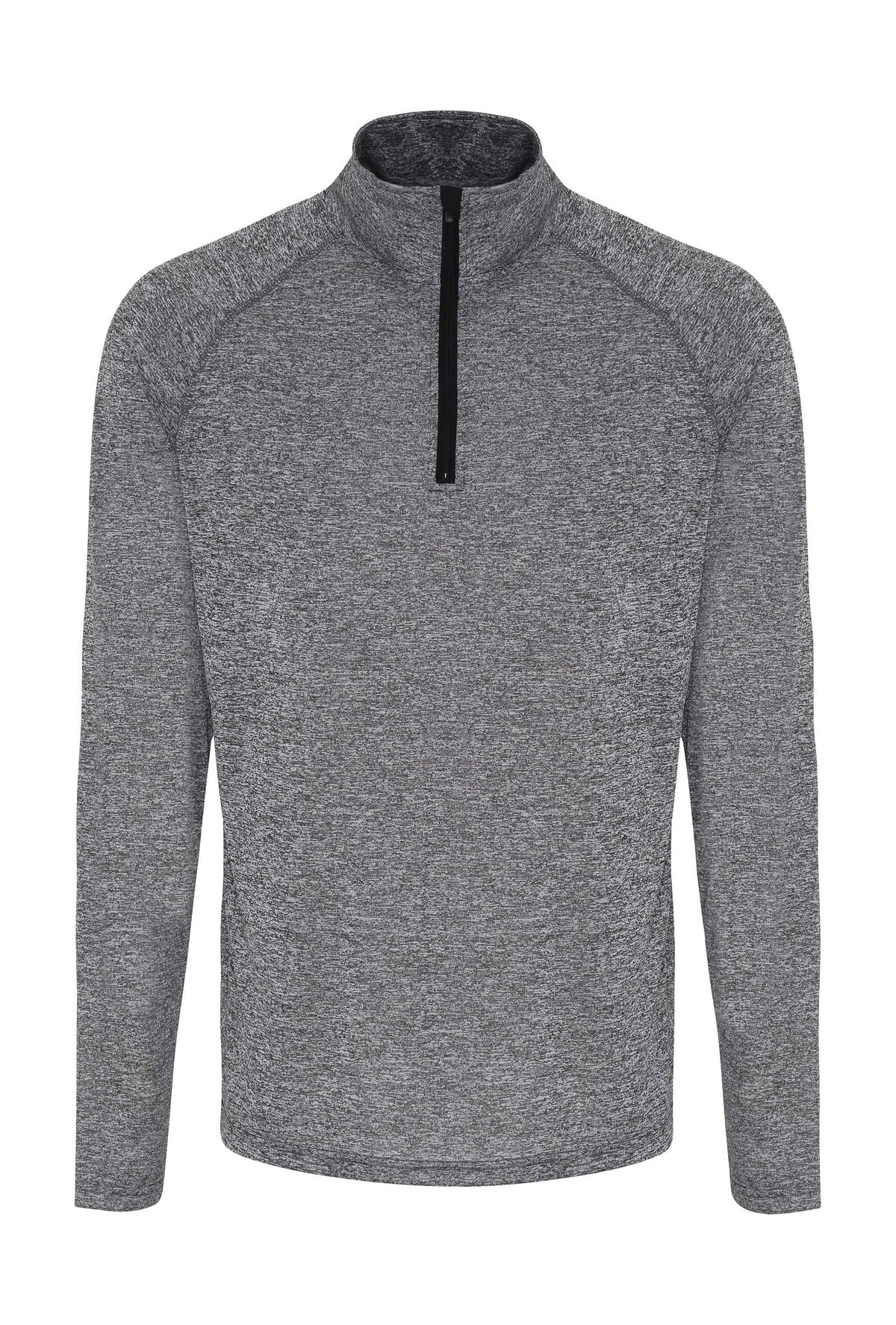 Performance Quarter Zip in Black Melange/Black