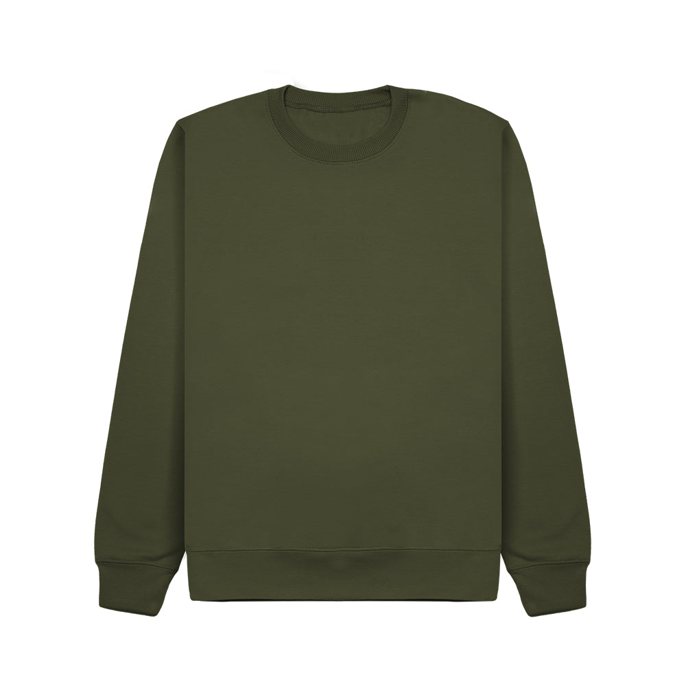 Crew Neck Sweatshirt - Army Green