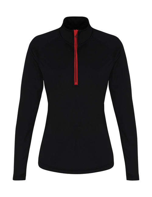 Women's Performance Quarter Zip in Black/Red