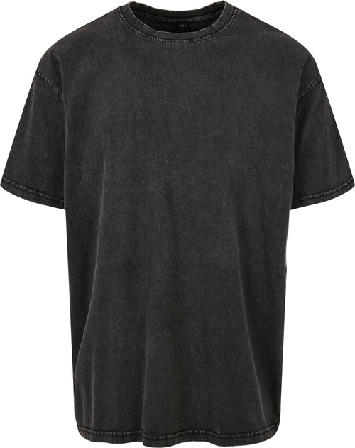 Acid-wash Heavy Oversized Tee - Black