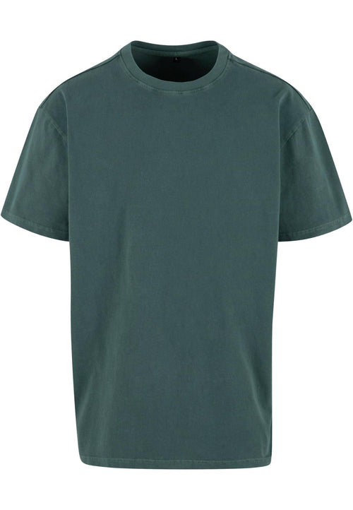 Acid-wash Heavy Oversized Tee - Bottle Green