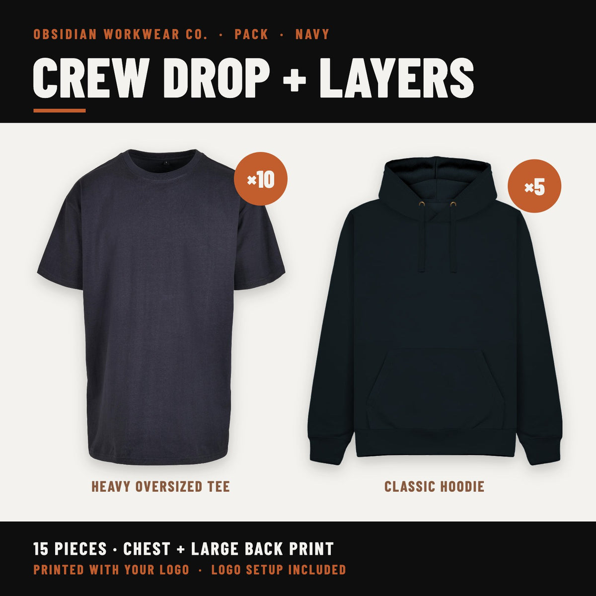 Crew Drop + Layers Pack - Navy