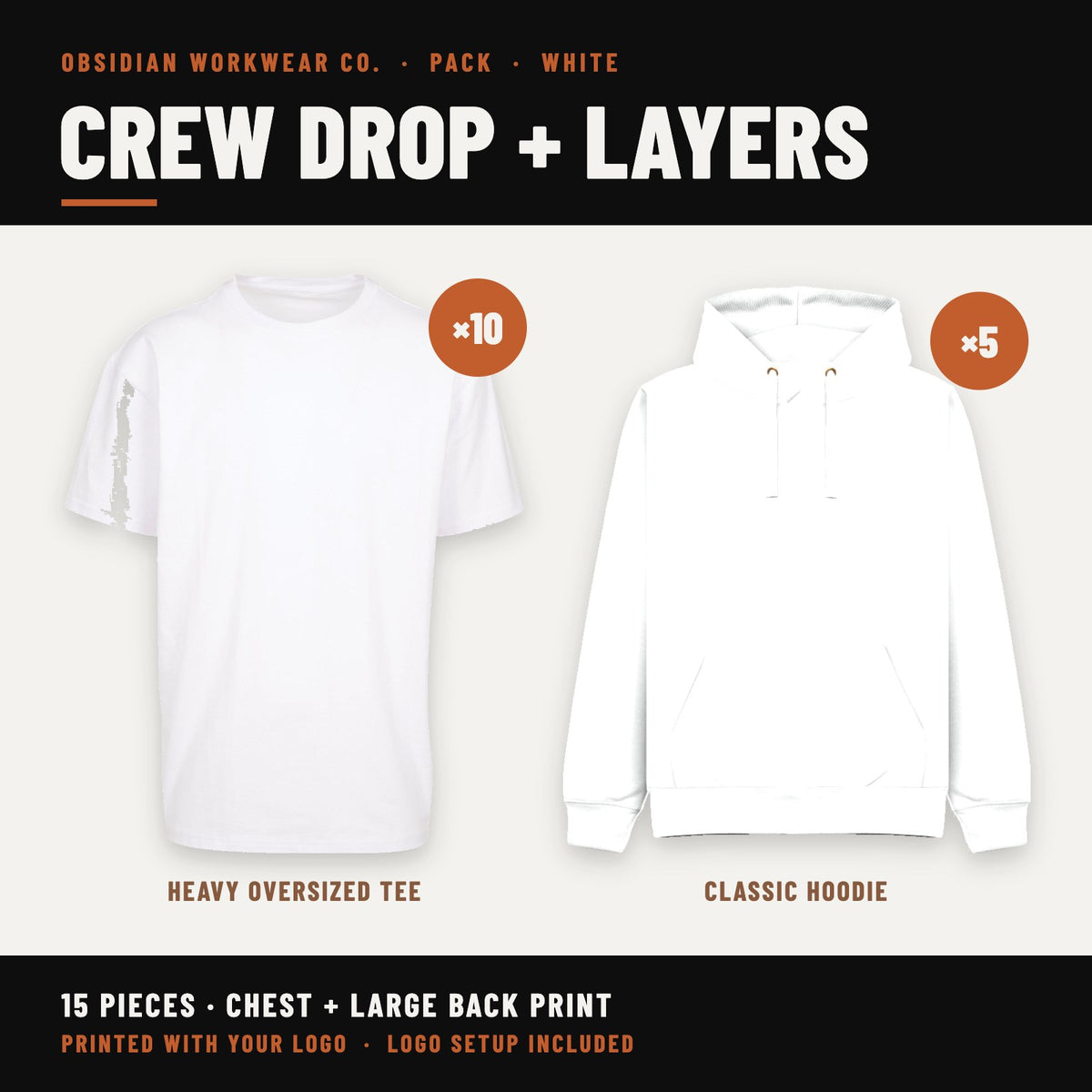 Crew Drop + Layers Pack - White