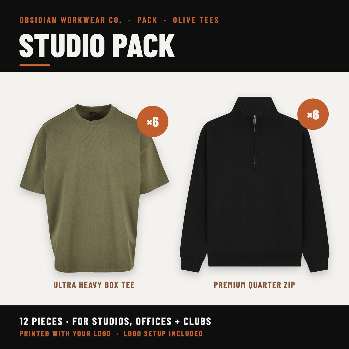 Studio Pack - Olive tees