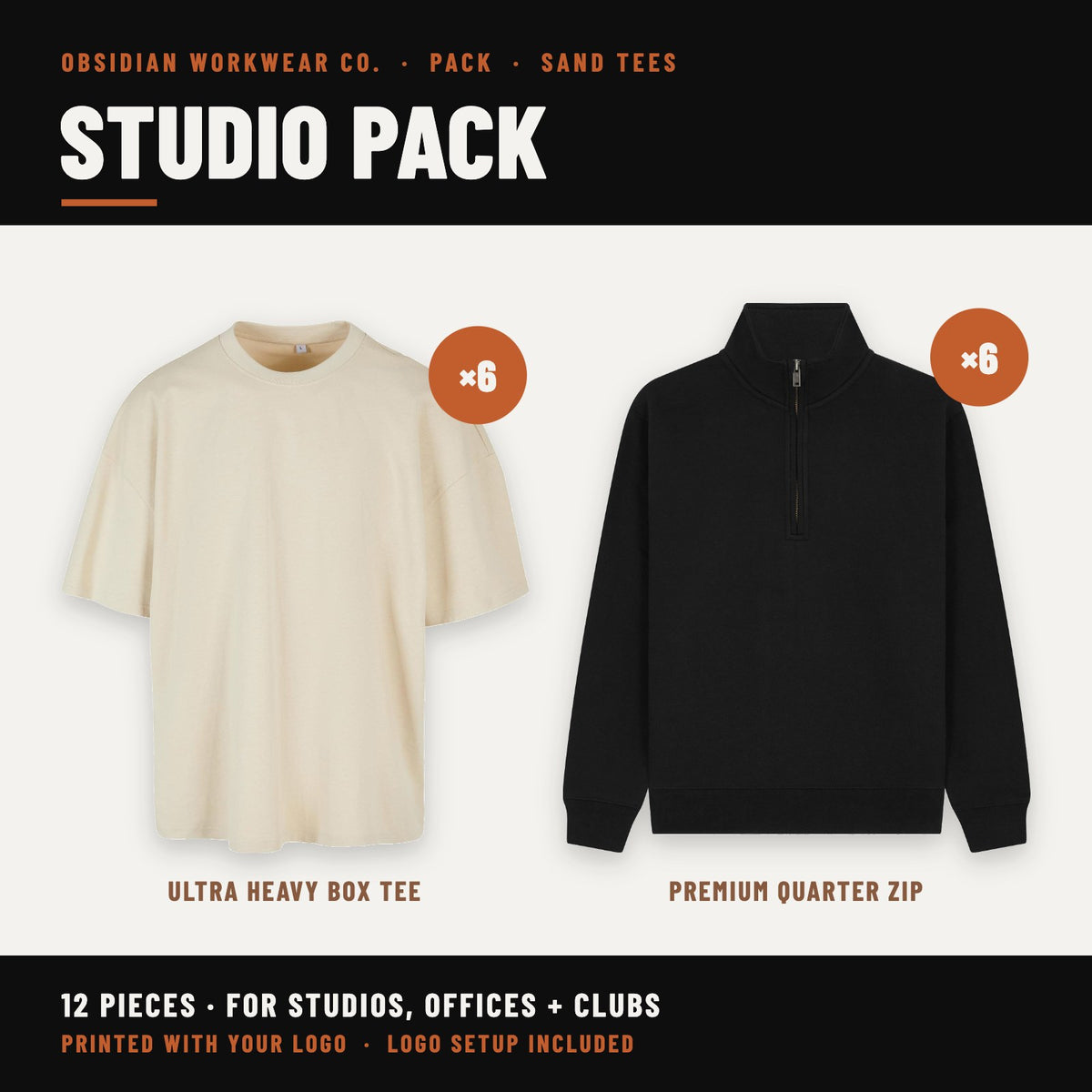Studio Pack - Sand tees