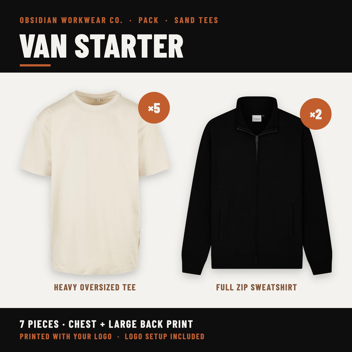 Van Starter Pack - Sand tees