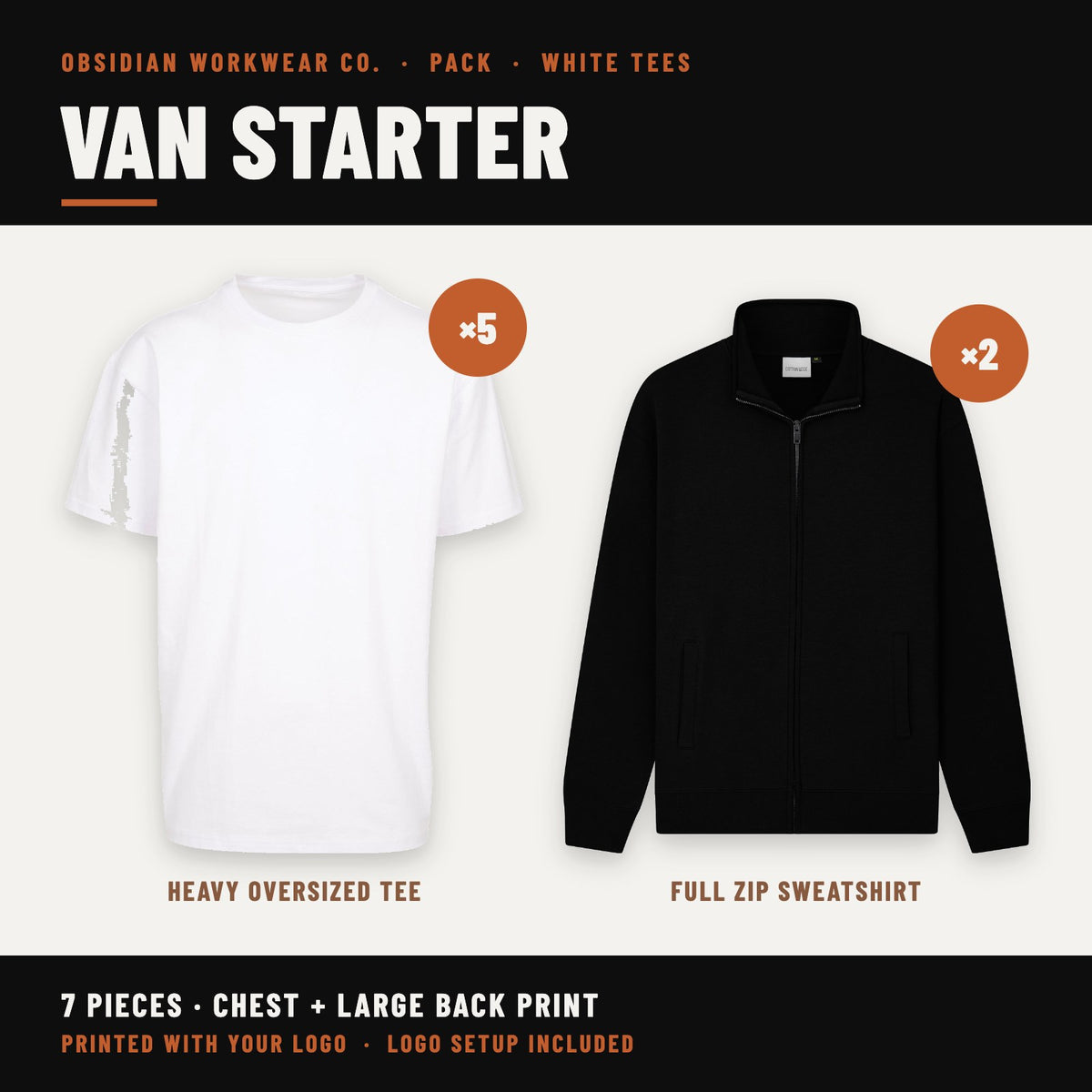 Van Starter Pack - White tees